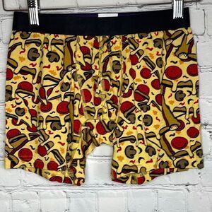 MeUndies Men’s Yellow Red Pizza Boxer Briefs size small New no tags Pepperoni